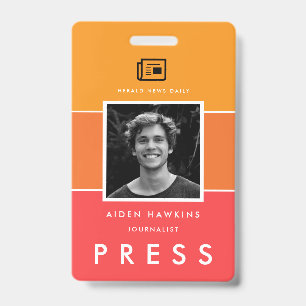 Moderne Foto- und Namens-Press-ID Ausweis