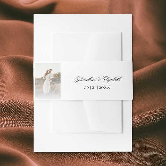 Moderne Foto- und Overlay-Hochzeit Einladungsbanderole (Modern Photo and Overlay Wedding Invitation Belly Band)