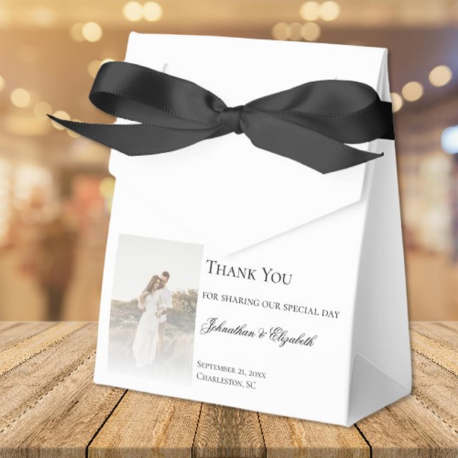 Moderne Foto- und Overlay-Hochzeit Geschenkschachtel (Modern Photo and Overlay Wedding Favor Boxes)