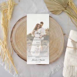 Moderne Foto- und Overlay-Hochzeit Menükarte