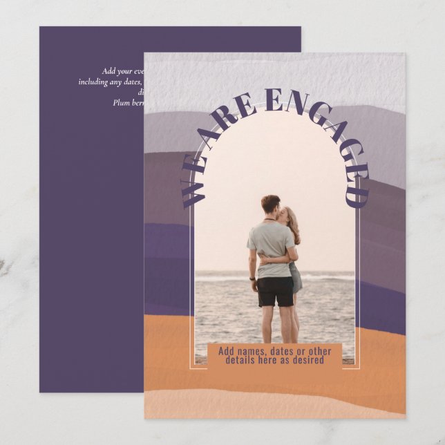 MODERNE FOTO-VERLOBUNG INVITE - Gemischte Farben Einladung (Vorne/Hinten)