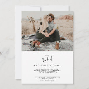 Moderne Foto Virtual Wedding Einladungskarte