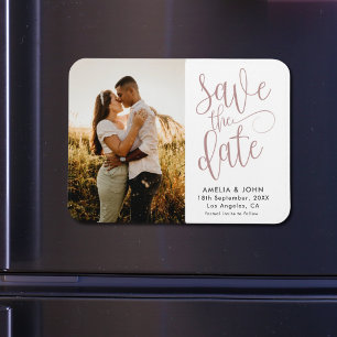 Moderne Foto-Vorlage Save-the-Date-Hochzeit Magnet