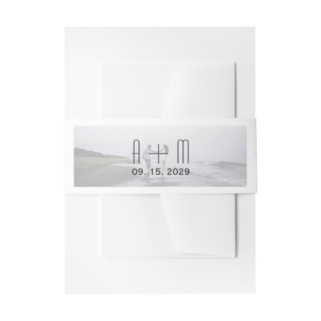 Moderne Foto Wedding Einladung Bly Band (Vorderseite Beispiel)