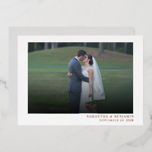 Moderne Foto Wedding Vielen Dank Folieneinladung