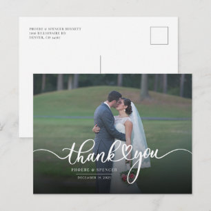 Moderne Foto Wedding Vielen Dank Postkarte
