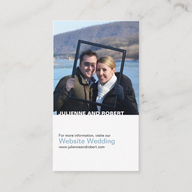Moderne Foto Wedding Website Card Begleitkarte (Vorderseite)