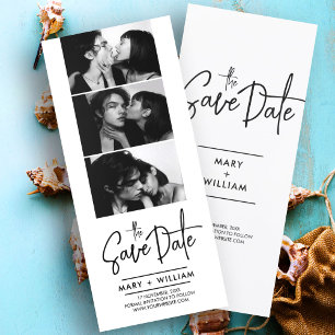 Moderne Fotoautomaten-Hochzeit Save the Date Einla