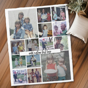 Moderne Fotocollage - 14 Fotos - Skripttext Fleecedecke
