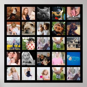 Moderne FotoCollage der 25-Familie Poster