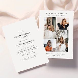 Moderne Fotocollage-Feier des Lebens Einladung