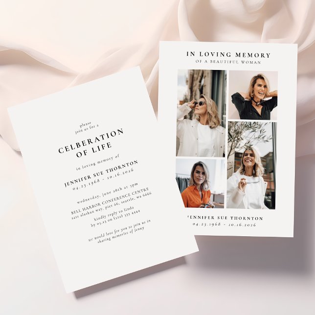 Moderne Fotocollage-Feier des Lebens Einladung (Von Creator hochgeladen)