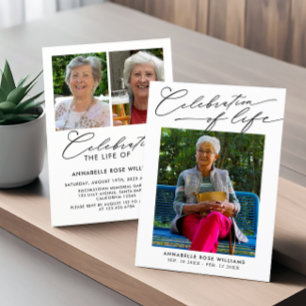 Moderne Fotocollage-Feier zum Lebensdenkmal Einladung