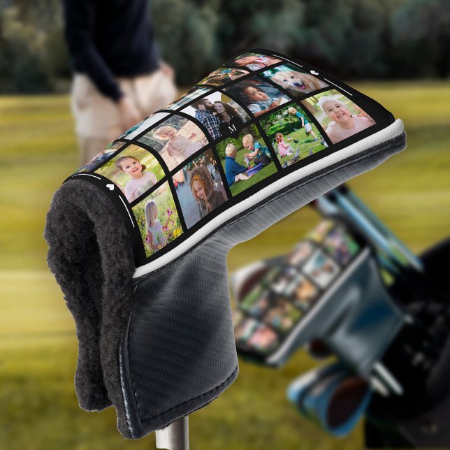 Moderne Fotocollage Golfspieler Monogramm personal Golf Headcover (Von Creator hochgeladen)