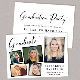 Moderne Fotocollage Graduation Party Einladung