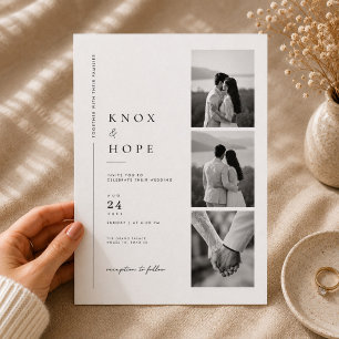 Moderne Fotocollage-Hochzeitseinladung. Einladung