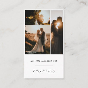 Moderne Fotocollage-Hochzeitsfotografie-Script Visitenkarte