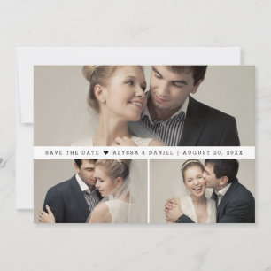 Moderne Fotocollage Minimalistische Hochzeit Save The Date