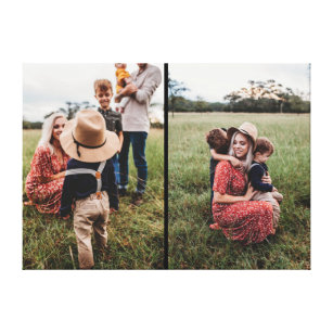 Moderne FotoCollage mit 2 Familienfotos   Entwerfe Leinwanddruck