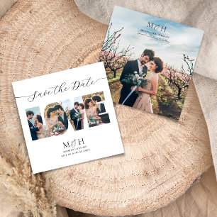 Moderne Fotocollage Save the Date Liebe Letters