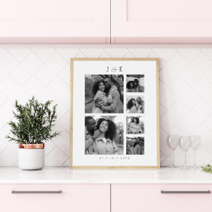 Moderne Fotocollage-Schrift-Monogramm-Paare Poster