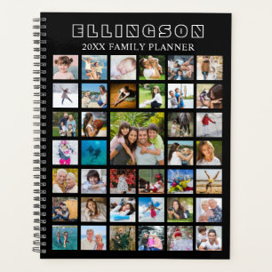 Moderne FotoCollage Schwarz Personalisiert Planer