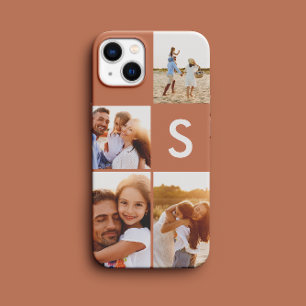 Moderne Fotocollage Terrakotta Initialen Monogramm Case-Mate iPhone Hülle
