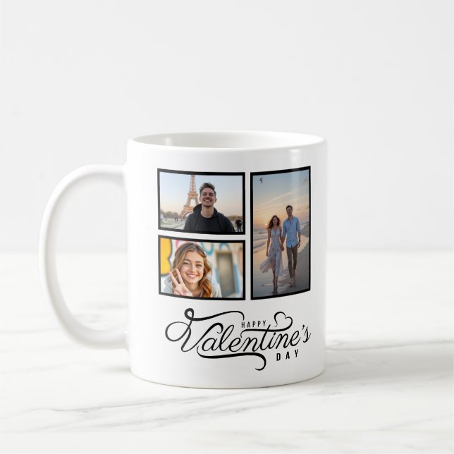 Moderne Fotocollage - Valentinstag-Geschenk halten Kaffeetasse (Links)