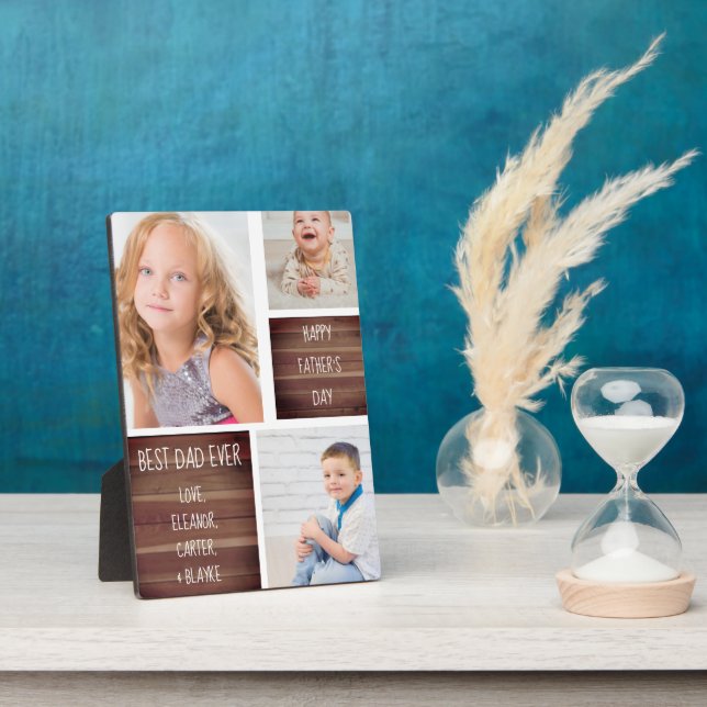 Moderne Fotocollage Vatertag Fotoplatte (Seite)