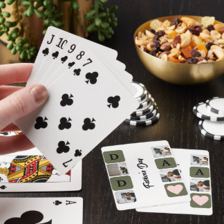 Moderne FotoCollage Vatertag Spielkarten