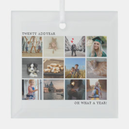 Moderne FotoCollage Weihnachten Ornament Aus Glas