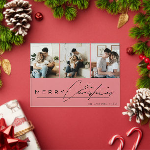 Moderne Fotocollage-Weihnachtskarte 'Merry Christm Acryleinladungen
