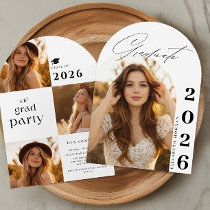 Moderne Fotocollage zum trendy Abschlussfest Einladung