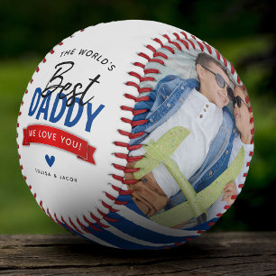 Moderne Fotogeschenk 'Bester Papa der Welt' Baseball