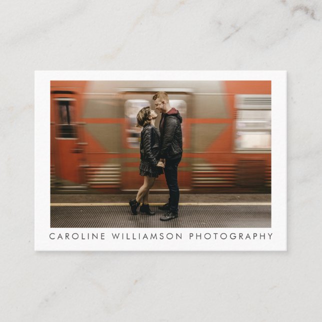 Moderne Fotografie Business Grosses Foto Stilvoll Visitenkarte (Vorderseite)