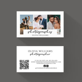 Moderne Fotografie-Collage QR-Code Visitenkarte