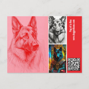 Moderne Fotografie Deutscher Schäferhund Postkarte