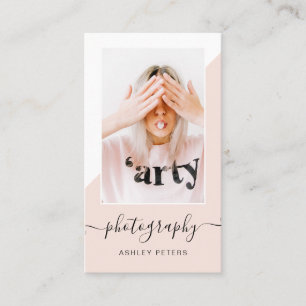 Moderne Fotografie erröten rosa Blockskript-Foto Visitenkarte