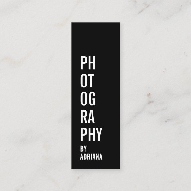 Moderne Fotografie, schicke Foto-Fotografin Mini Visitenkarte (Vorderseite)