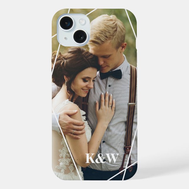Moderne Fotografie und Monogramm iPhone Hülle (Rückseite)