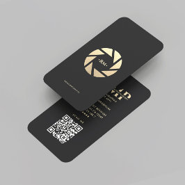 Moderne Fotografin Black Gold Lens Fotografie Visitenkarte