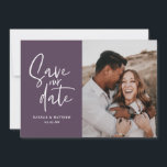 Moderne fotografische Blumenhochzeit retten das Da Save The Date<br><div class="desc">Moderne fotografische Foto Hochzeit speichern das Datum. In Purpur,  Rosa,  Braun und Grün. Moderne nehmen rustikale Hochzeit mit Schrift-Handschrift.</div>