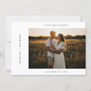 Moderne Fotohochzeit-Dankeskarten mit Notiz im Skr Dankeskarte