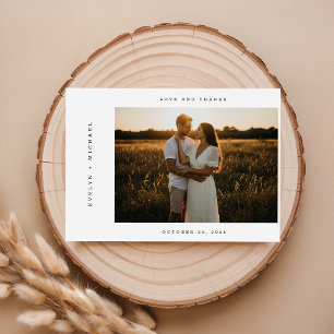 Moderne Fotohochzeit-Dankeskarten mit Notiz im Skr Dankeskarte