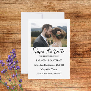 Moderne Fotohochzeit Save The Date