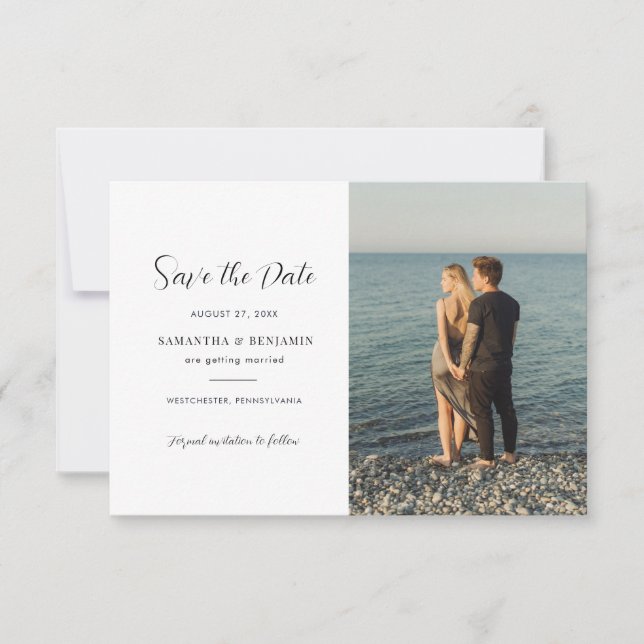 Moderne Fotohochzeit - Save-the-Date-Karte (Vorderseite)