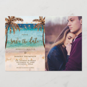 Moderne-Fotokarte am tropischen Strand Einladung