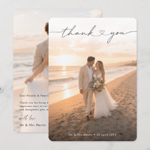 Moderne Fotokarte zur Hochzeit mit Dankeschön-Noti Dankeskarte