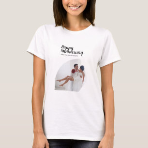 Moderne Fotoliebe Ehemann Ehefrau Herzlichen Glück T-Shirt