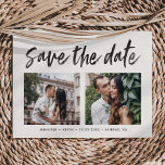 Moderne Fotos auf dem Hochzeitsplatz Save the Date Ankündigungspostkarte<br><div class="desc">Moderne Fotos auf dem Hochzeitsplatz Save the Date Postkarte</div>